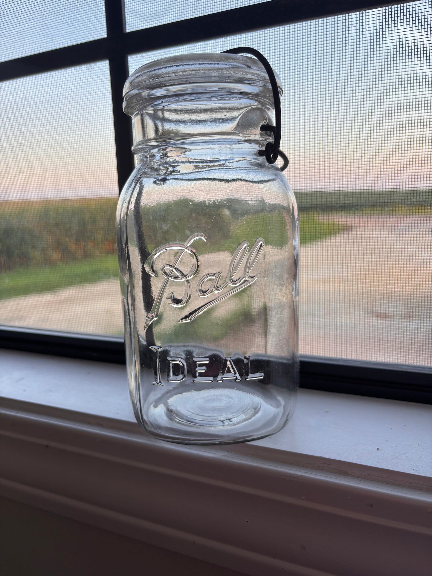 Ball Mason Jar with Glass Lid 7.25"