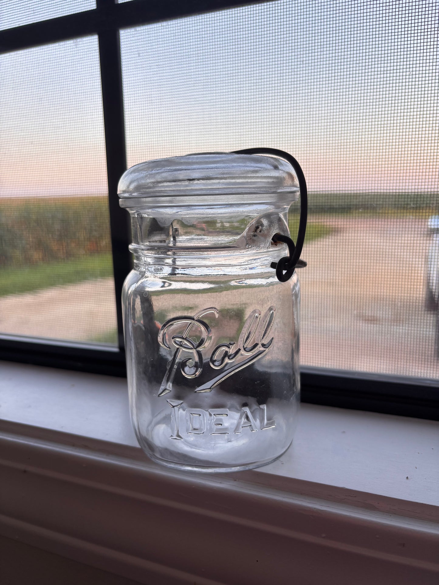 Ball Mason Jar with Glass Lid 5.5"